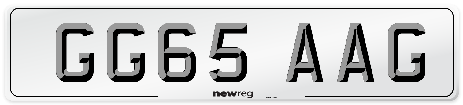 GG65 AAG Number Plate from New Reg